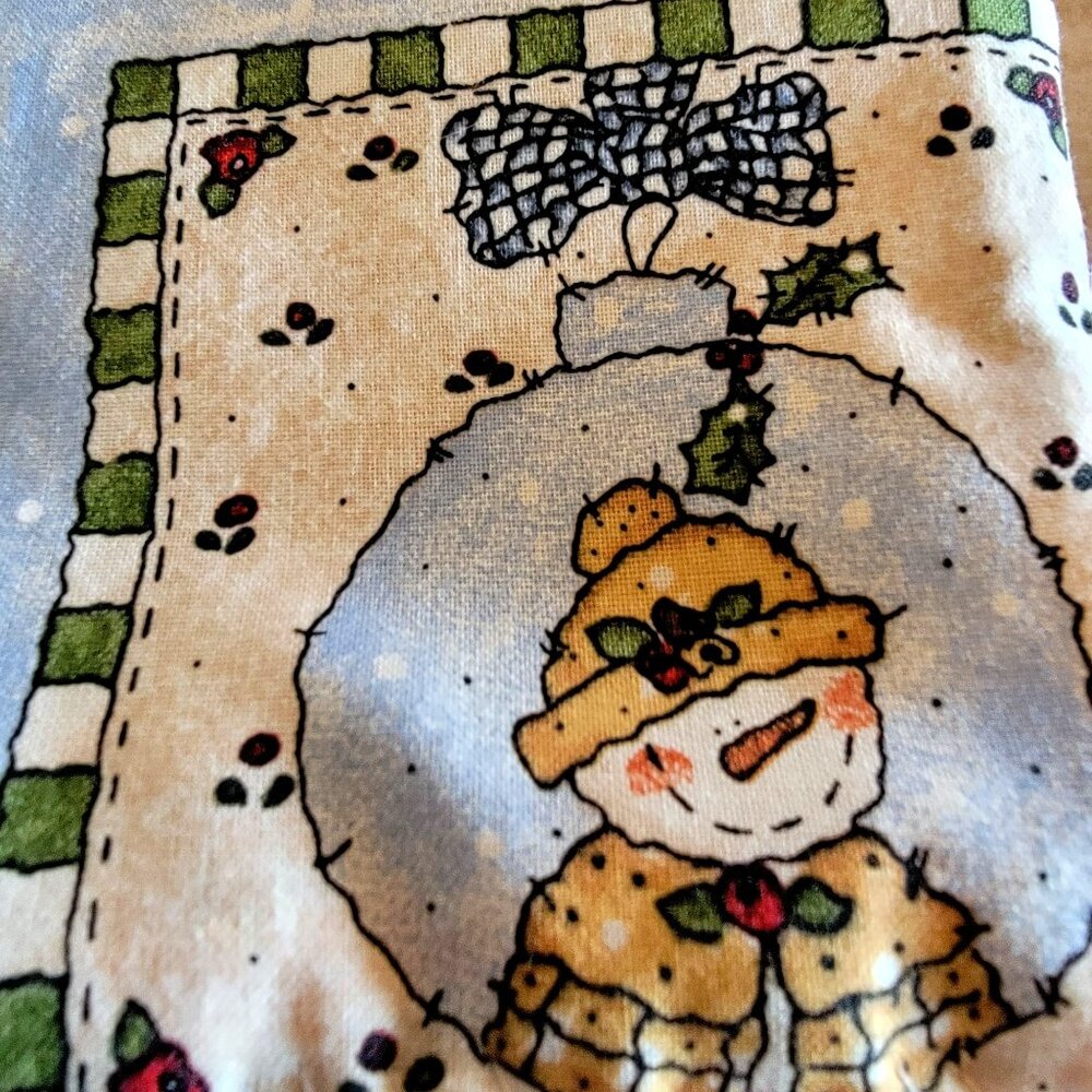 VTG 80s 90s Y2k Cottage core Snowman-Themed Quilted Placemats - Picture 2 of 11